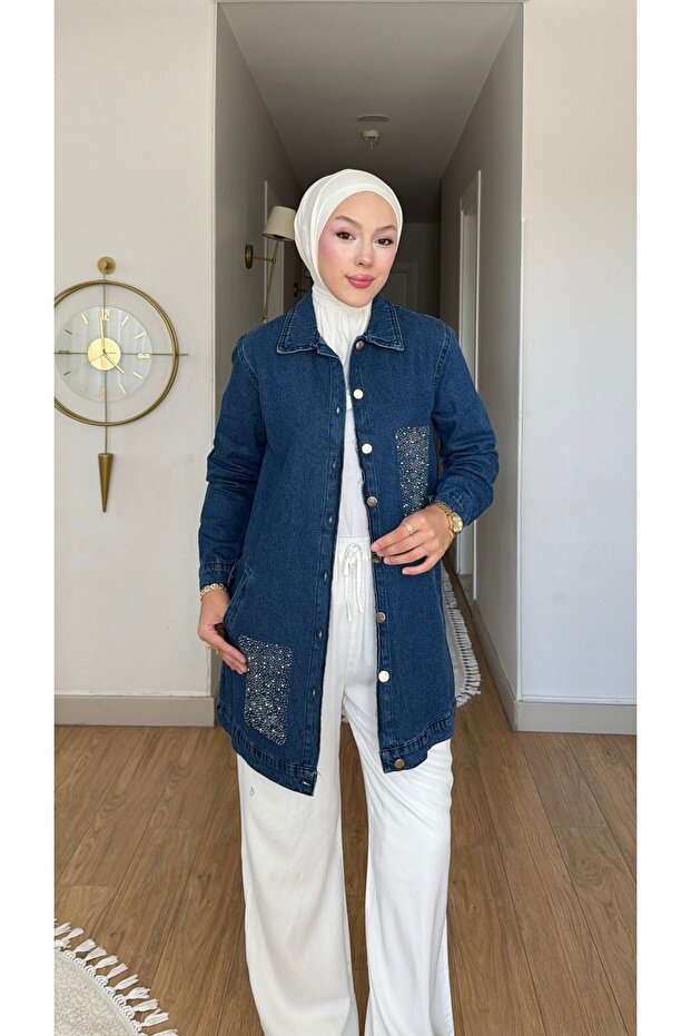 Women's Stone-Washed Denim Shirt