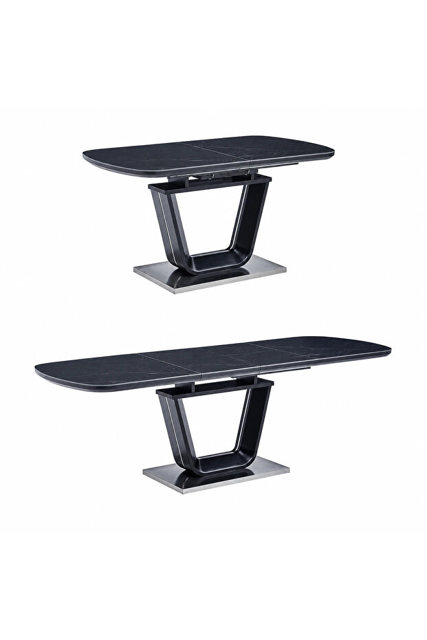 Extendable Dining Table 140 + 40 X 80 cm Black