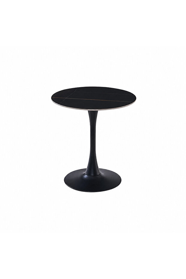 70X70 cm Round Ceramic Coffee Table Black