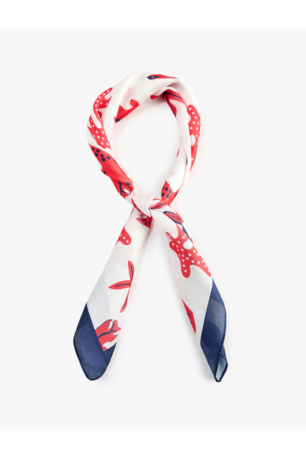 Summer Themed Patterned Satin Square Scarf Bandana