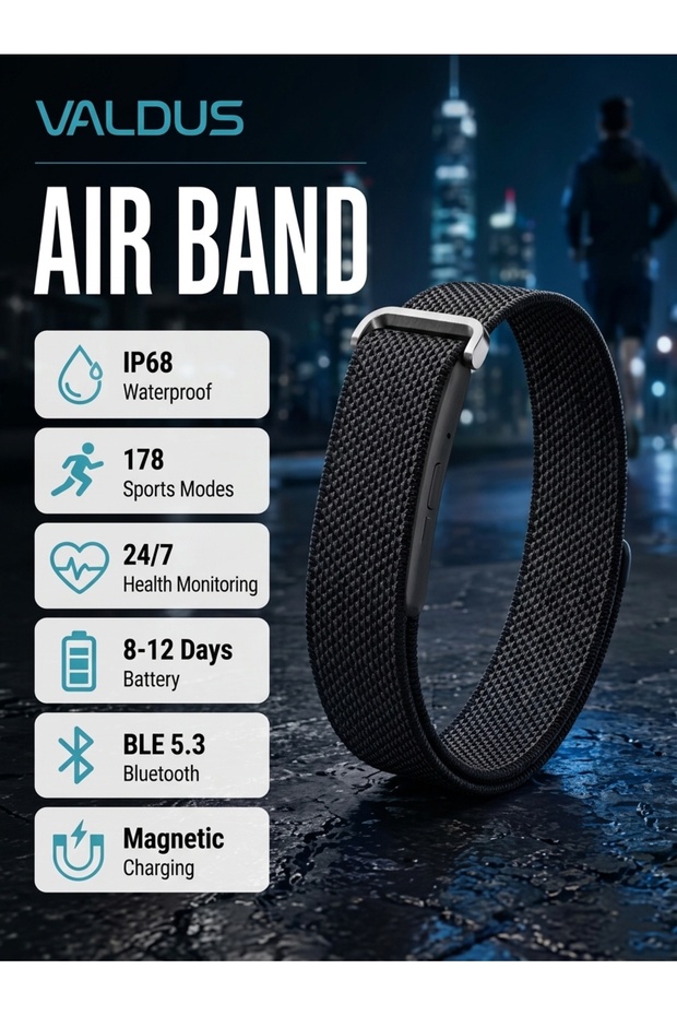 AIR BAND Screenless Smart Watch Supports Heart Rate Monitoring Multiple Sports Modes IP68 Waterproof Screenless Smartwatch