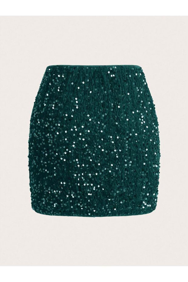 Fustă mini, verde - 1XL