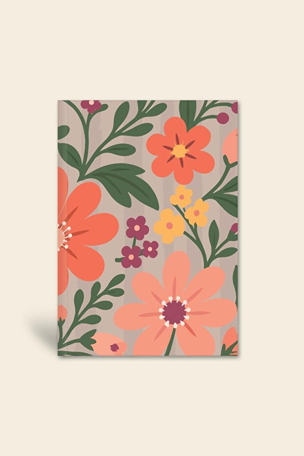 Bloom Garden Hardcover Notebook Lined Beige 13X18 cm