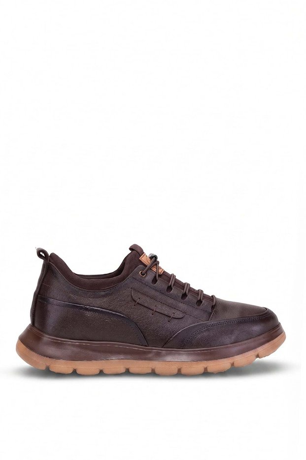 26Ksrrm1142 Men's Genuine Leather Casual Shoes Brown
