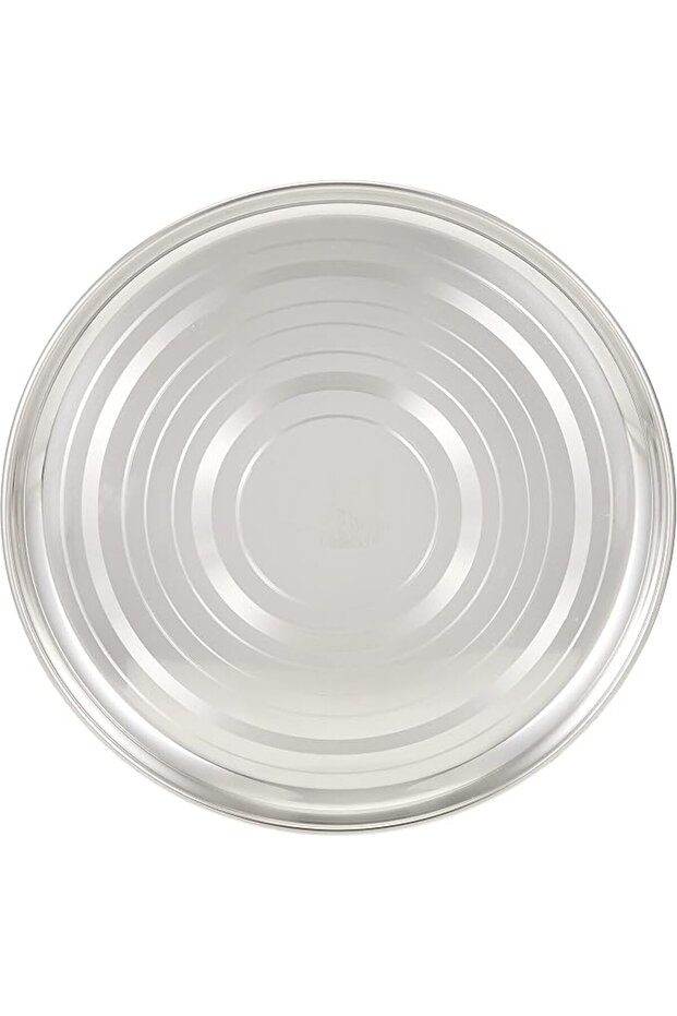 RAJ Stainless Steel Silver Touch Plate, 28 cm, STCP12, Dinner Serveware, Serving Rice Plate