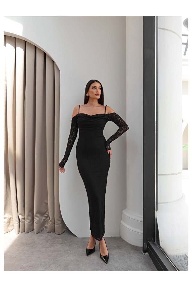 Strappy Collar Lace Dress