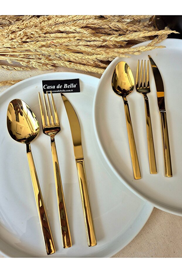 Gold 36 Piece Cutlery Set for 6 People