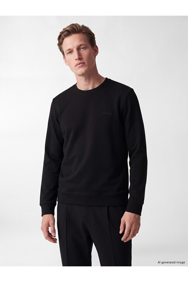 Peak New Season Black Crew Neck Printed Sweatshirt