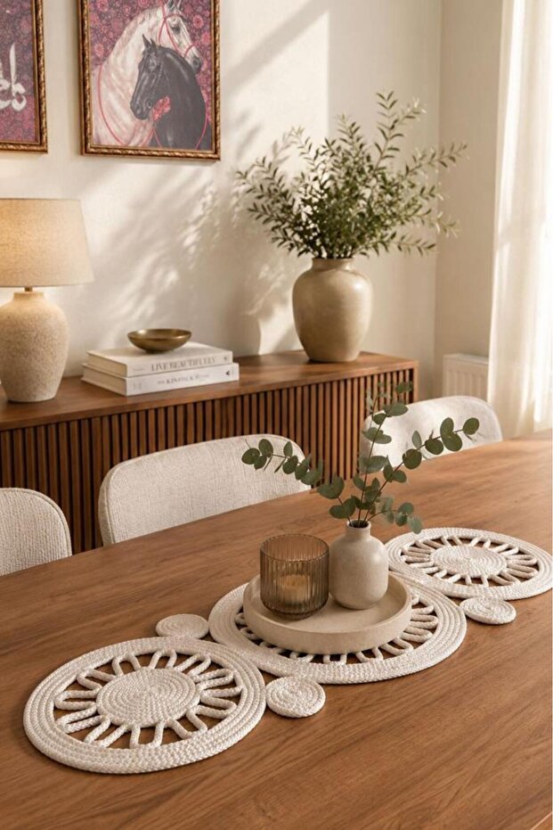 Pateka Luxury Crochet 38X93 cm Runner Stone