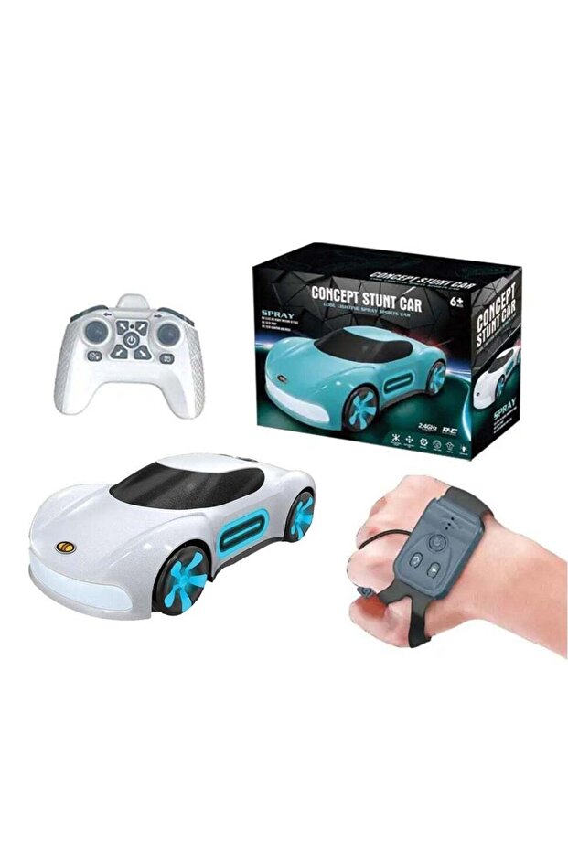 2025 New 2.4G Dual Control RC Stunt Car – 120M Remote Control, Gesture Sensing, Mist Spray Effect, Flashing LED Lights, Music, 4-Channel Drift & Flip Toy – 50 Min Playtime, 1:16 Scale – Ready
