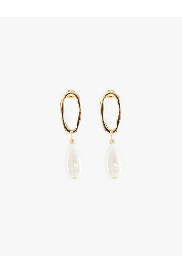 Oval Dangle Pearl Earrings
