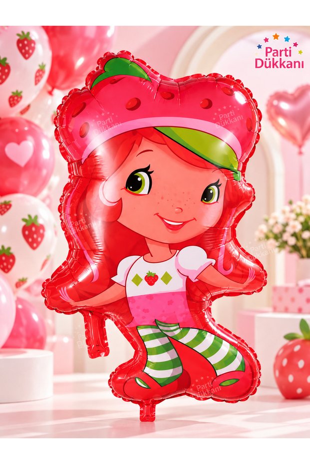 Strawberry Shortcake 24 Inch Foil Balloon – Helium Compatible Strawberry Themed Birthday Party Balloon