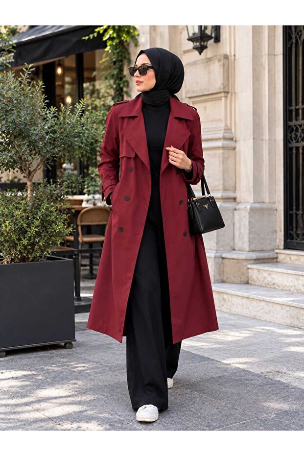 Hijab Water-Repellent Trench Coat