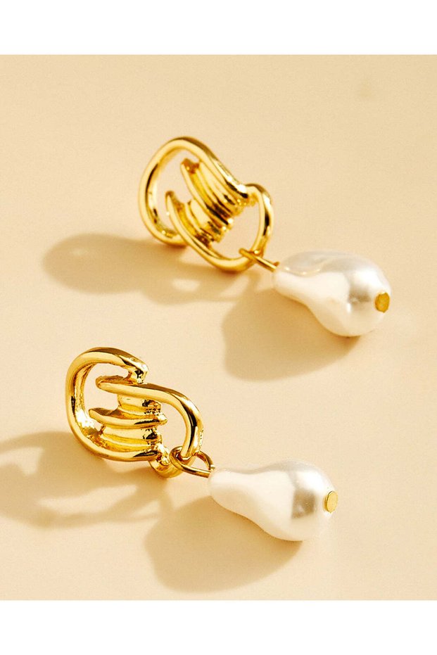 Women Gold Embellished Earrings