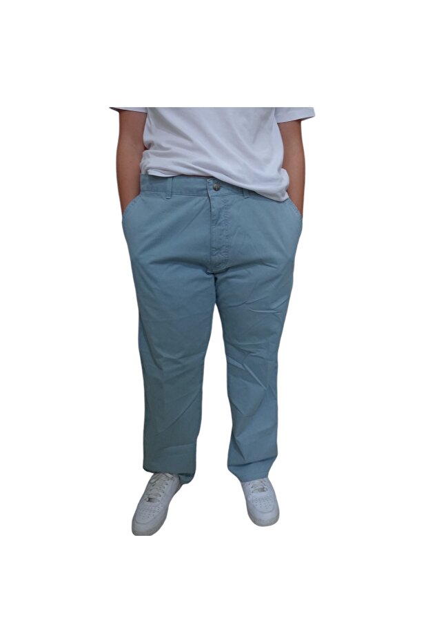 Men's Pionier Casual Straight-Leg Trousers, W40 x L34, Light Blue