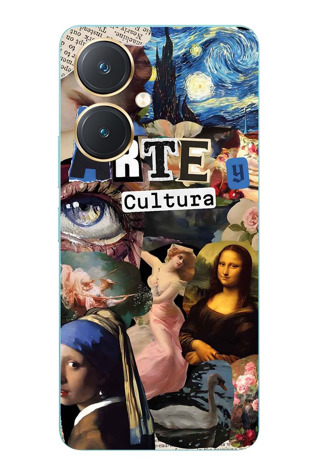 Vivo Y27 Compatible Art Collage Pattern Transparent Phone Case