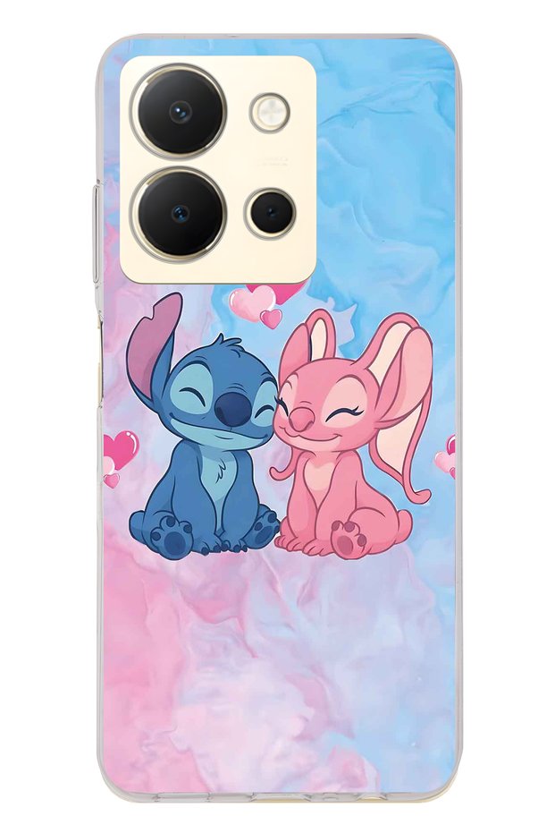 Vivo Y36 Compatible Stitch Angel Patterned Transparent Phone Case