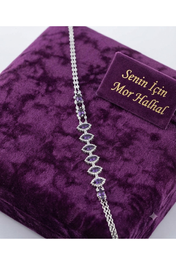 Purple Shuttle Stone Anklet