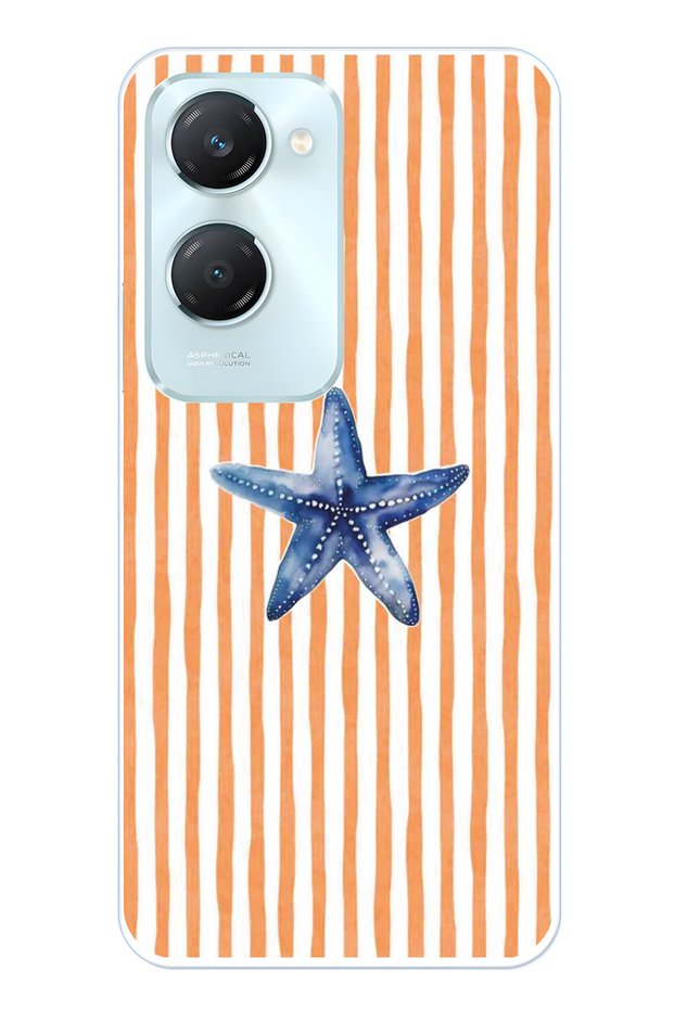 Vivo Y18 Compatible Starfish Patterned Transparent Phone Case