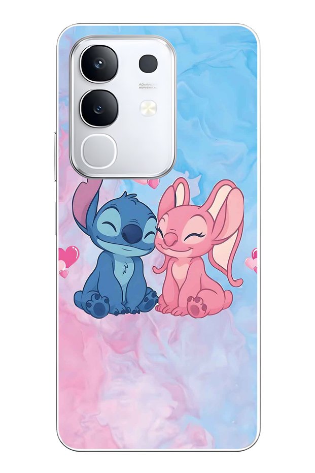 Vivo Y29 Compatible Stitch Angel Patterned Transparent Phone Case