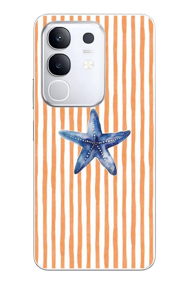 Vivo Y29 Compatible Starfish Patterned Transparent Phone Case