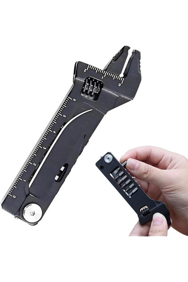 Multitool Wrench with 6 Tools - Pliers/Wire Cutter/Screwdriver/Phillips Screwdriver/Ruler/Knife