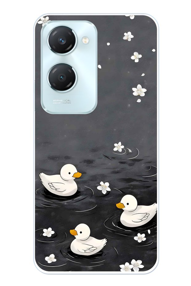 Vivo Y18 Compatible Baby Ducks Patterned Transparent Phone Case