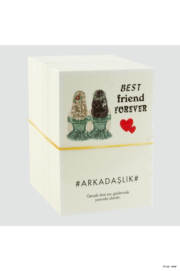 Ilkestor 3-Piece Friendship Bracelet Written Bracelet Card 200 (164452) Pieces White