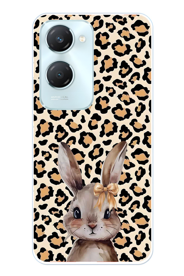 Vivo Y18 Compatible Leopard Pattern Rabbit Pattern Transparent Phone Case