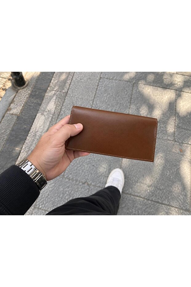 GENUINE LEATHER WITH MAGNET HAND HOLDER WALLET WITH PHONE Compartment
