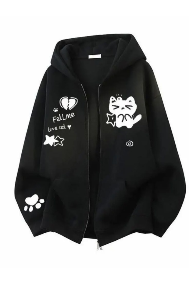 Lazzy Printed Hoodie Sweatshirt with Zipper 100% Cotton | Supriz with a Gift