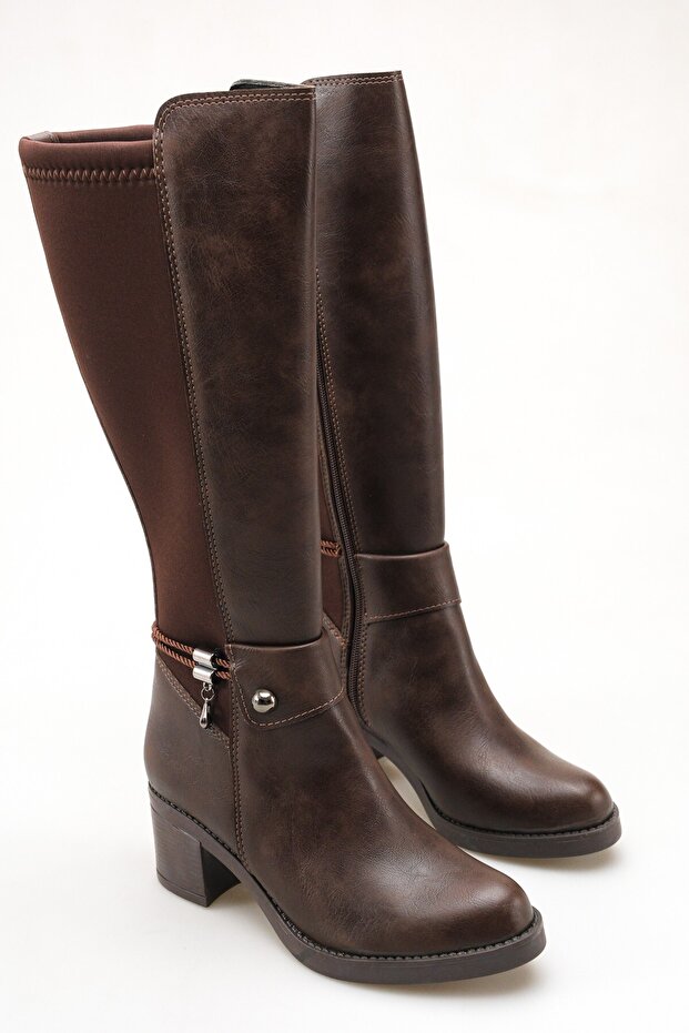 Women's Brown Flexible Knee-High Boots