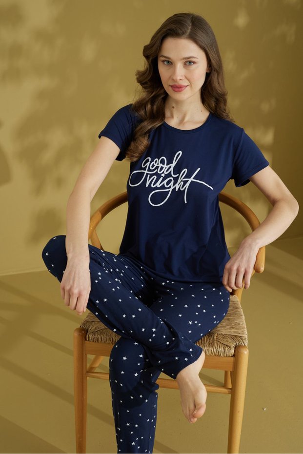 Silky Textured Short Sleeve Pajama Set