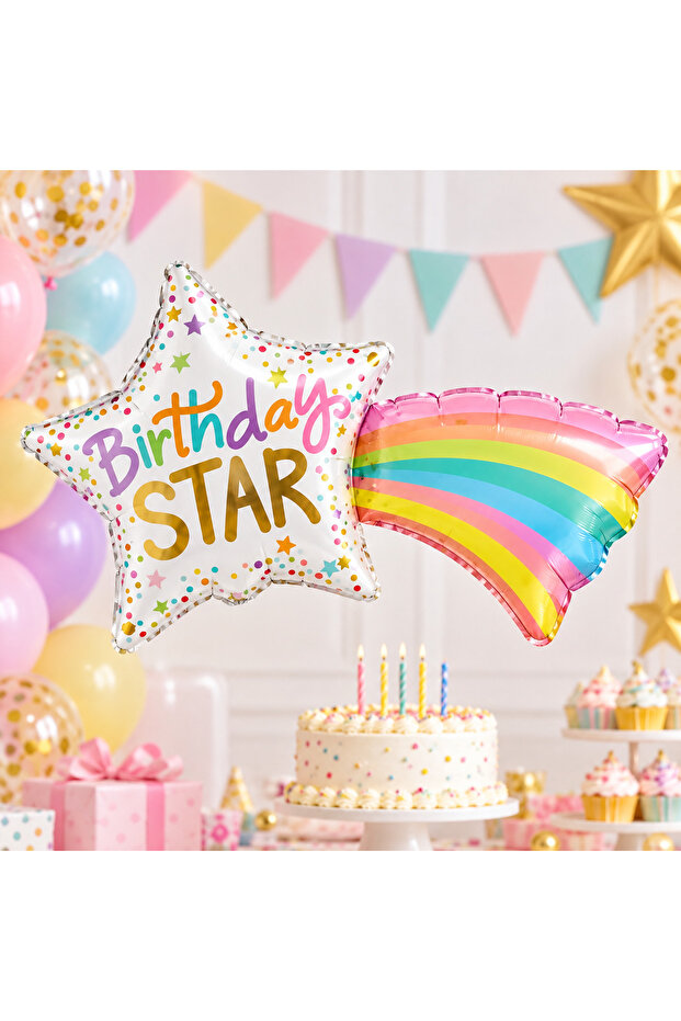 Shooting Star Happy Birthday Foil Balloon Birthday