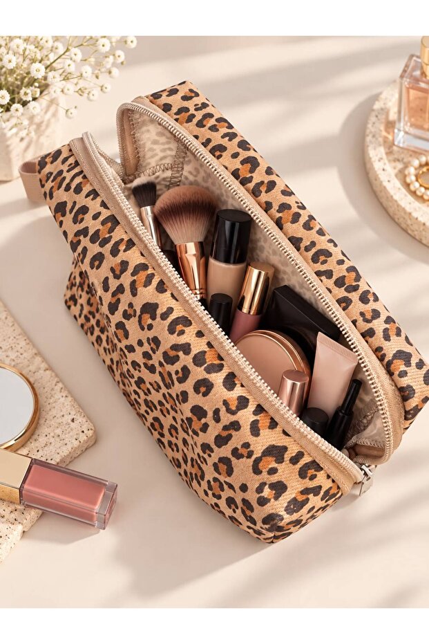 Leopard Print Makeup Bag
