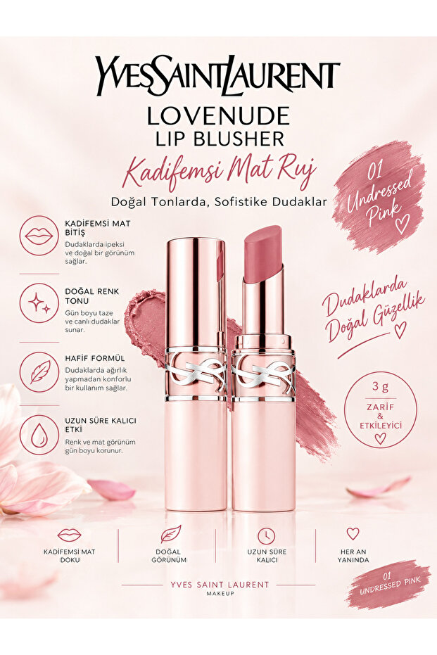 Lovenude Lip Blusher 3 g – Soft Textured, Natural-Looking, and Long-Lasting Comfortable Lipstick