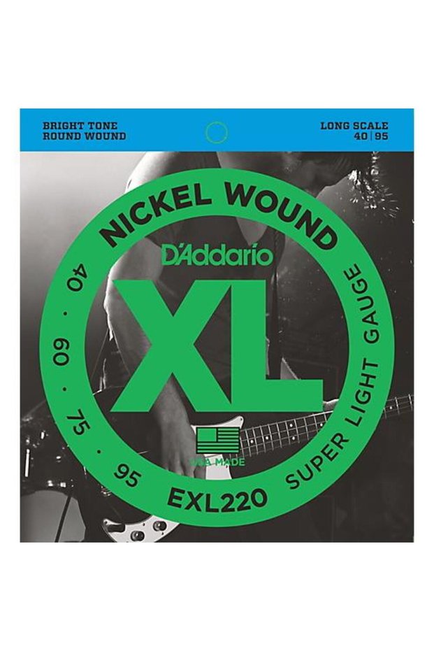 Exl220 Bass Guitar String Set, Xl, 40-95, Long Scale, Nickel