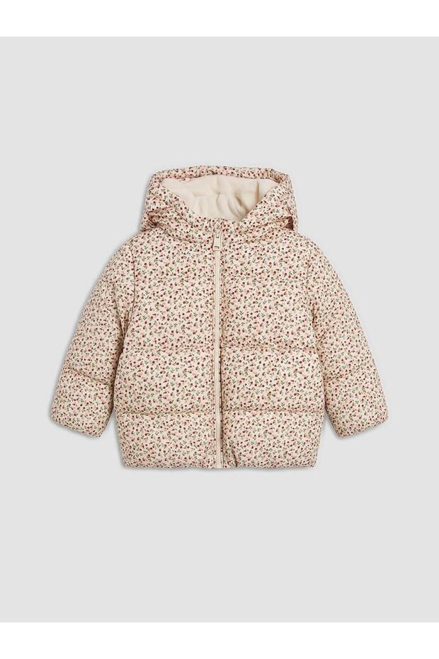 Floral Patterned Baby Girl Inflatable Coat (W6)