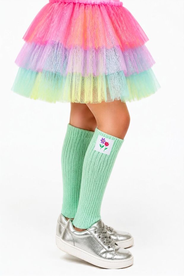 Children's Mint Leggings Foot Warmer Cotton Leg Warmer