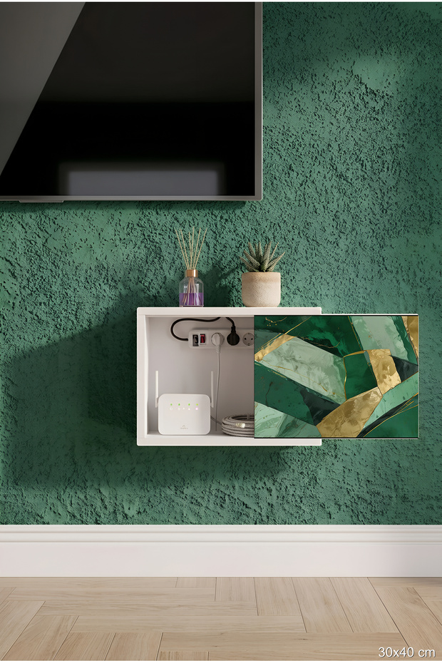 Colorful Decorative Stylish Natural Wood Multi-Purpose Modem Hiding Cabinet Cable Organizer Concealer Cabinet