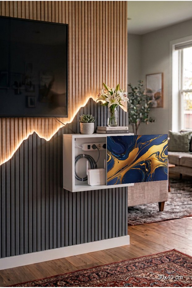 Modern and Stylish Premium Quality Solid Wood Wall Mounted Insurance Storage Organizer Concealer Cabinet