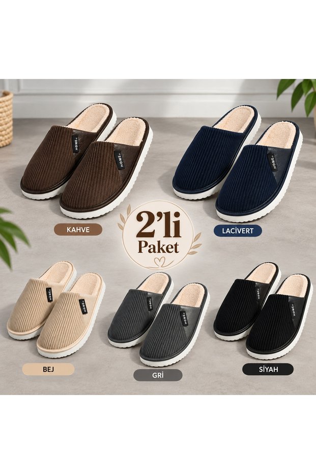 Closed Front 2-Piece Slippers Soft Light Sole Winter House Slippers (Narrow Fit)