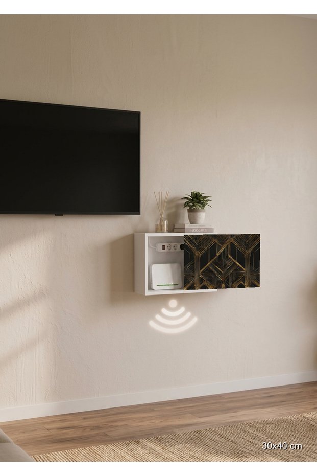 Luxury Nordic Solid Wood Wall Mounted Wifi Concealment Box Cable Organizer Socket Cover
