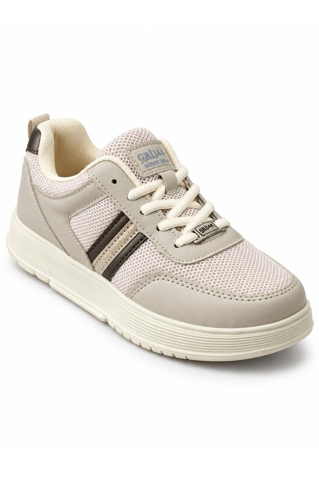 Women's Beige Smoked Lightweight Comfortable Sole Casual Sports Shoes