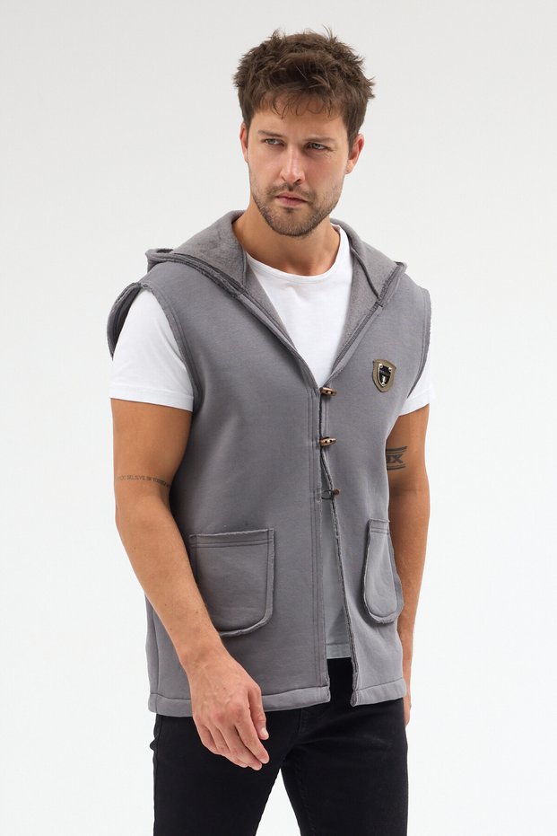 Hooded Casual Pocket Vest