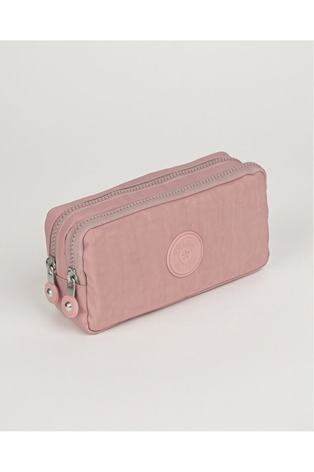 Crinkle Fabric Double Compartment Pen Holder