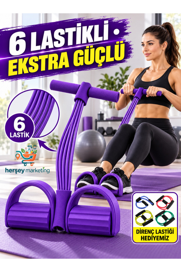 Resistance Band Gift Body Trimmer Pilates Resistance Band Abdominal Arm Leg and Whole Body Trainer Pedal Fitness Sports Equipment with 6 Bands