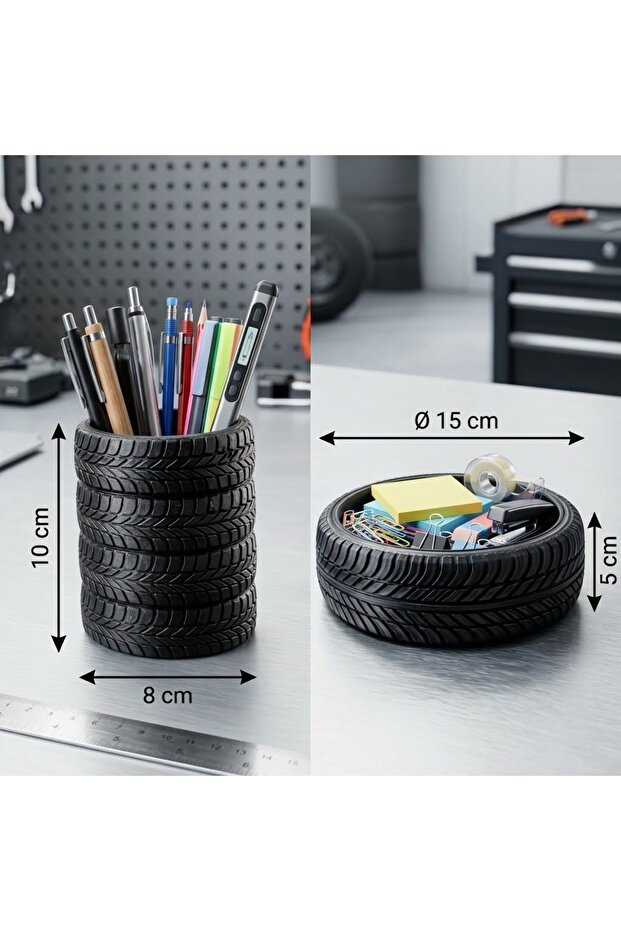 Rubberized Design 2-Piece Desk Organizer Set – Pen Holder and Organizer Tray (Desk Organizer)