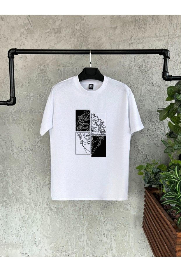 Unisex Stylish Comfortable Oversize Cotton Crew Neck T-Shirt with Special Design Code 40060
