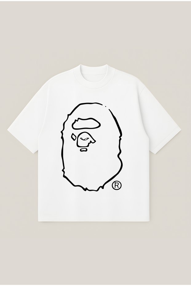 Bape X Joshua Vides Printed Oversize Boxy Cut Unisex 100% Cotton Breathable Tshirt
